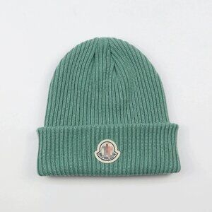 Moncler Green Ribbed Beanie